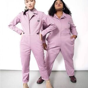 Wildfang Essential Long Sleeve High Waisted Coverall in Lavender